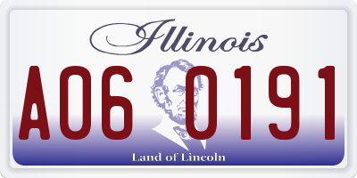 IL license plate A060191