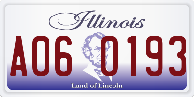 IL license plate A060193