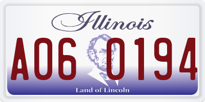 IL license plate A060194
