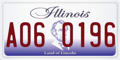 IL license plate A060196