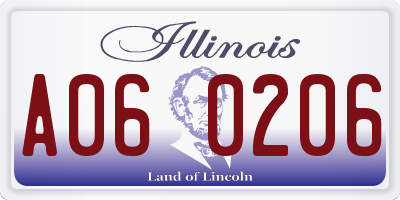 IL license plate A060206