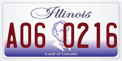 IL license plate A060216