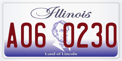 IL license plate A060230