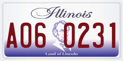 IL license plate A060231
