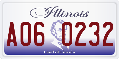 IL license plate A060232