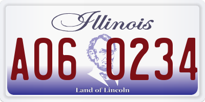 IL license plate A060234