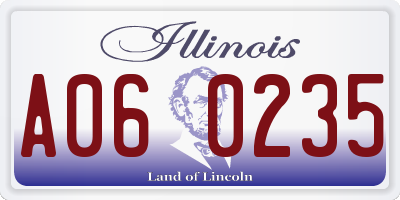 IL license plate A060235