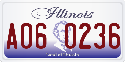 IL license plate A060236