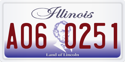 IL license plate A060251