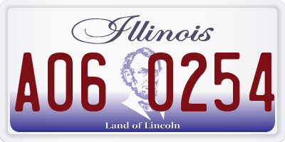 IL license plate A060254