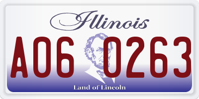 IL license plate A060263