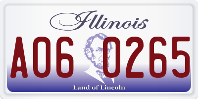IL license plate A060265