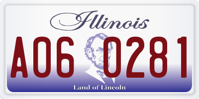 IL license plate A060281