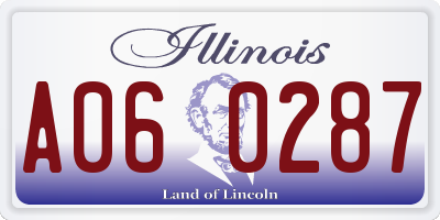 IL license plate A060287