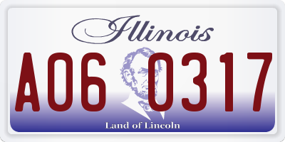 IL license plate A060317