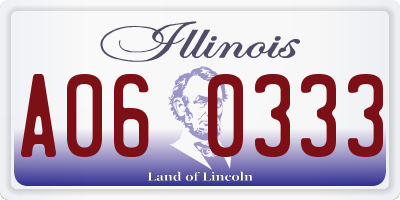 IL license plate A060333