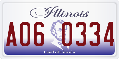 IL license plate A060334