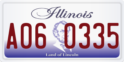 IL license plate A060335