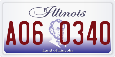 IL license plate A060340