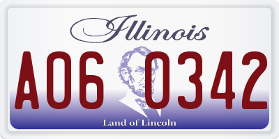 IL license plate A060342