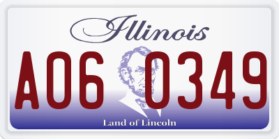 IL license plate A060349