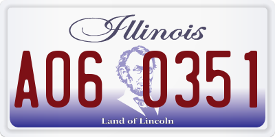 IL license plate A060351