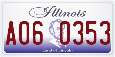 IL license plate A060353
