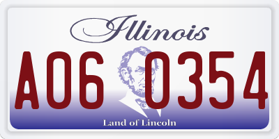 IL license plate A060354