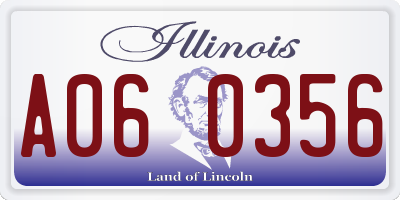 IL license plate A060356