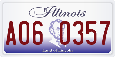 IL license plate A060357