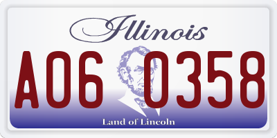 IL license plate A060358