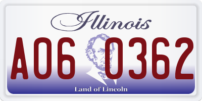 IL license plate A060362
