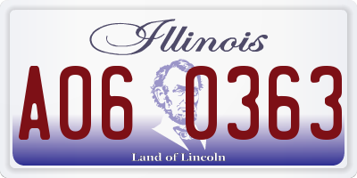 IL license plate A060363