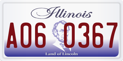 IL license plate A060367