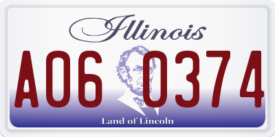 IL license plate A060374