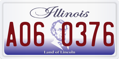 IL license plate A060376