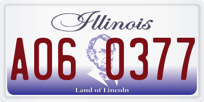 IL license plate A060377