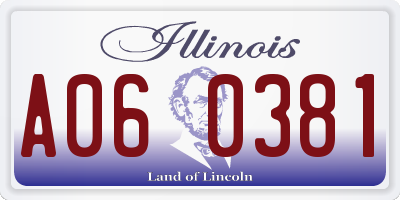 IL license plate A060381