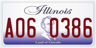 IL license plate A060386