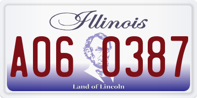 IL license plate A060387