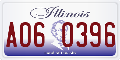 IL license plate A060396