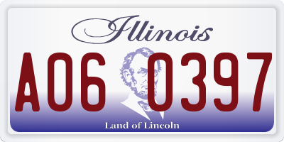 IL license plate A060397