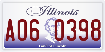 IL license plate A060398