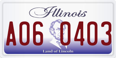 IL license plate A060403