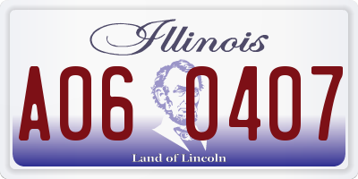 IL license plate A060407