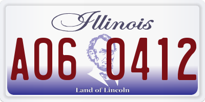 IL license plate A060412