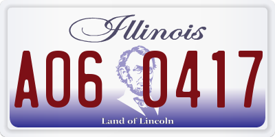 IL license plate A060417