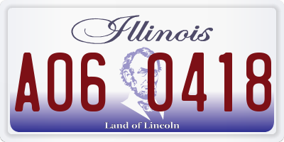 IL license plate A060418