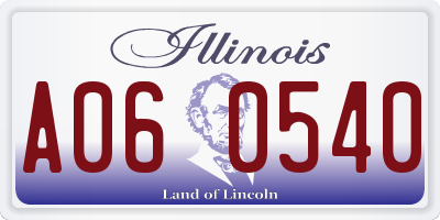 IL license plate A060540