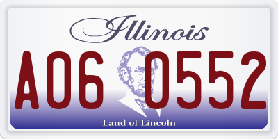 IL license plate A060552